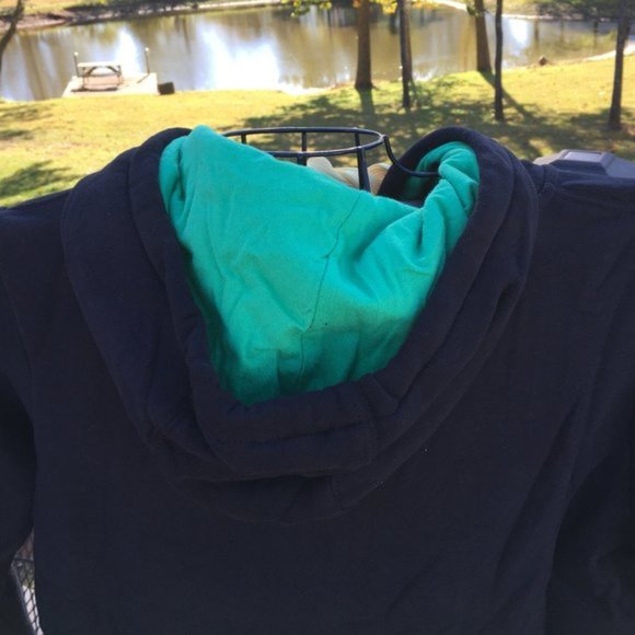 Cabela's Women's Hoodie Black Full-Zip Solid Varsity Black Green Jacket $49.99 - Picture 8 of 9